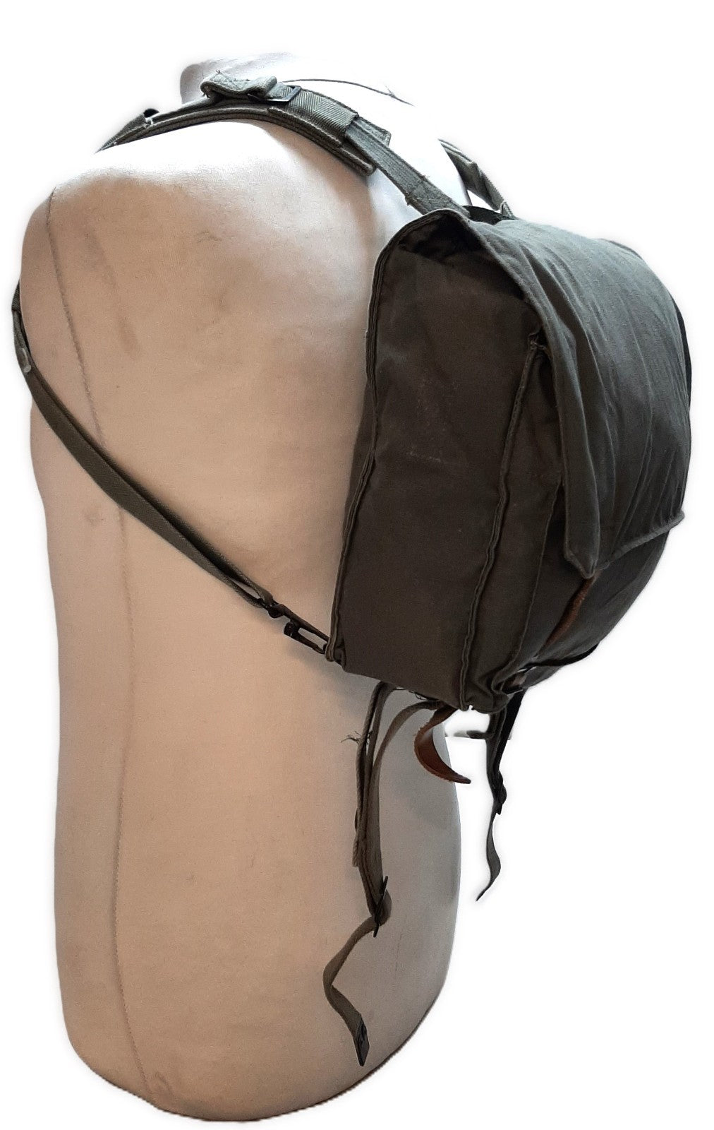 Vintage Army Backpack Cotton Canvas Small Back Pack Field Bag Grey/Green