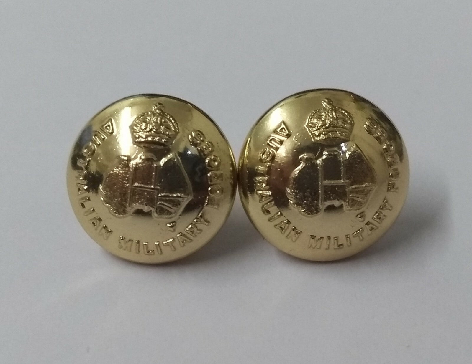 Australian Forces Dress Hat Chinstrap Buttons Kings Crown Insignia X2