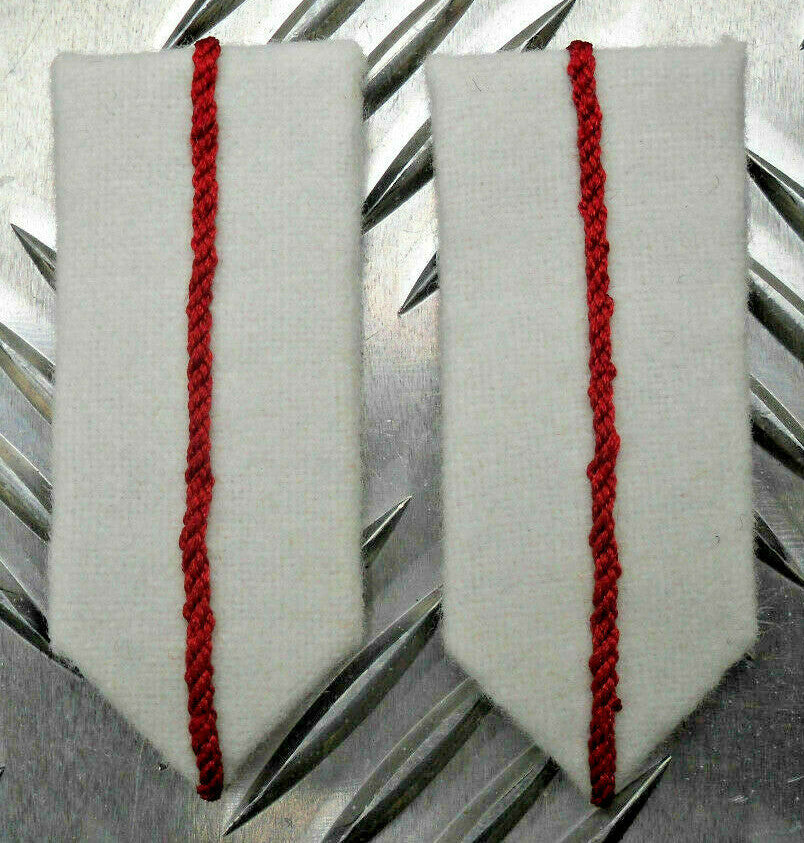 British Army / RAF Royal Air Force Officer Cadets Gorget Patch RED on WHITE - NEW