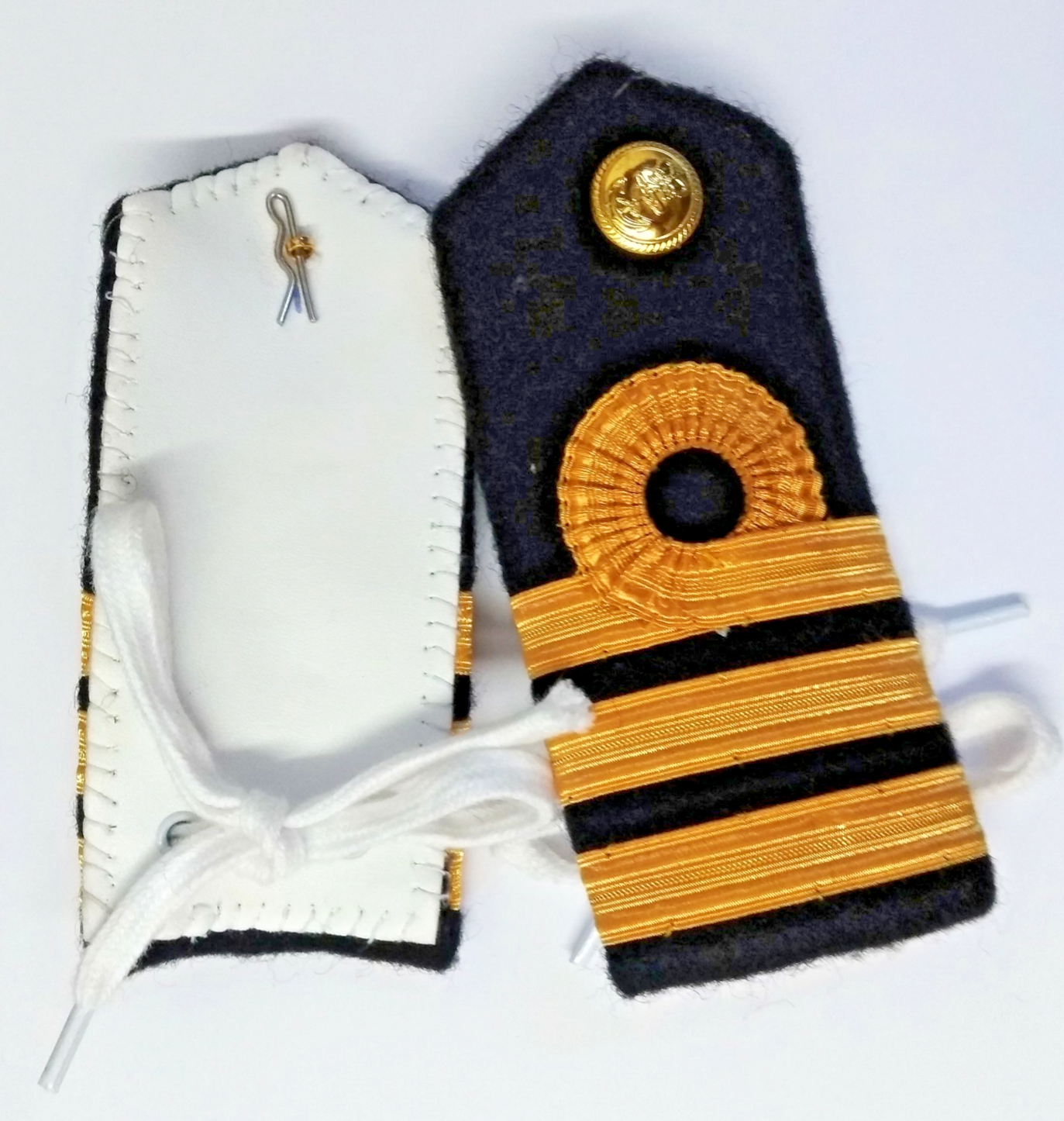Laces for RN Officers Shoulder Boards Epaulettes White Ties Royal Navy NEW
