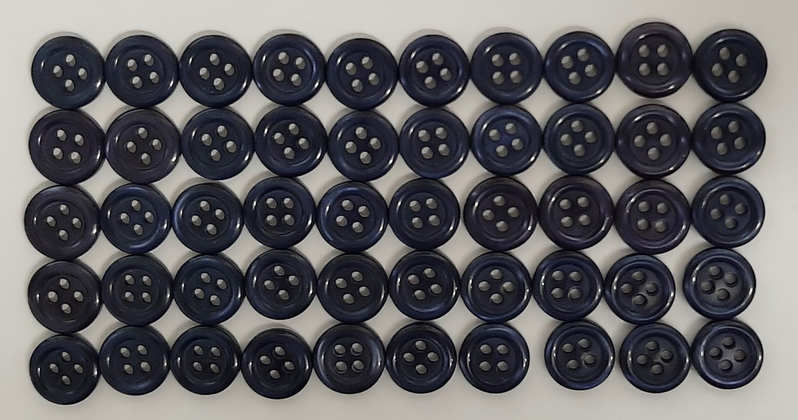 100 Vintage Buttons 4 Hole Shirt / Shank Anchors Pearlesque Petrol Blue 11.4mm