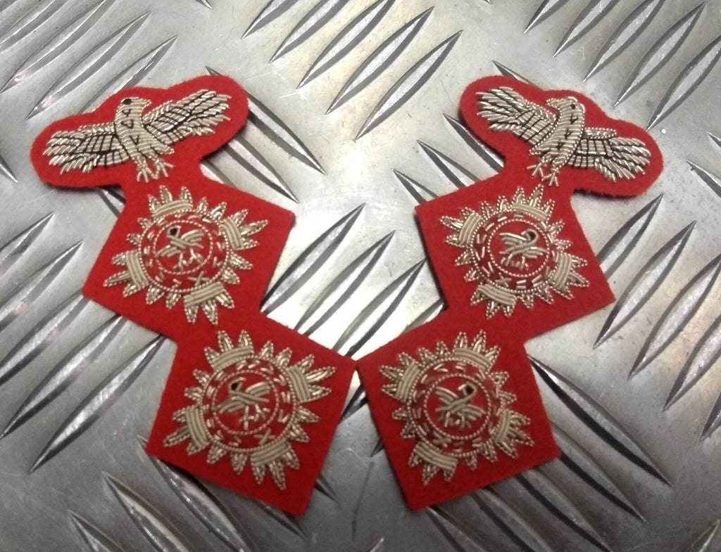 Genuine Issue Officers Braided 2 Pip & Eagle Insignia patches L & R