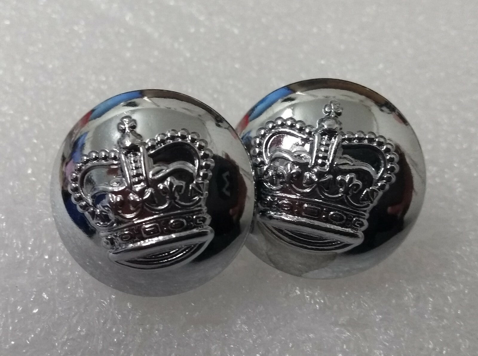St Edwards Crown Chrome Buttons British Spec Shank Looped 38L 24mm