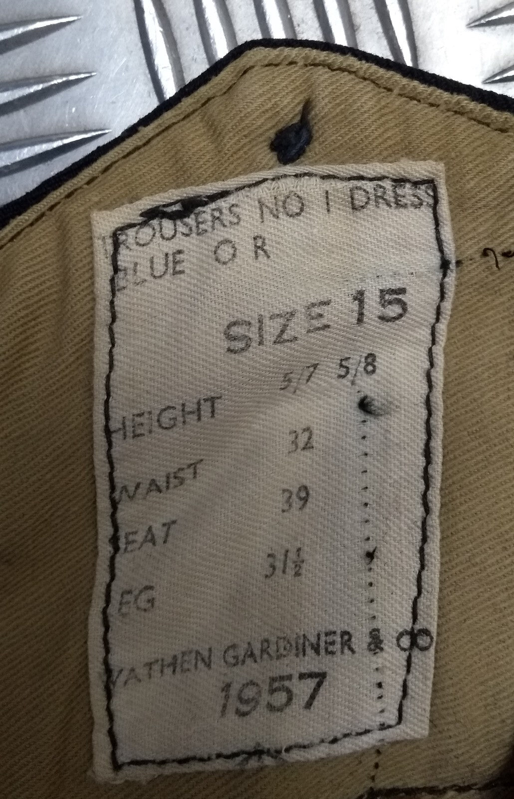No1 Trousers 1957 Vintage Ceremonial Dress British Issue 1" Stripes