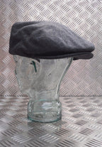 Dark Grey Wool Mix Quilt Lined Grandads Hat / Flat cap like Cheese Cutter Cap