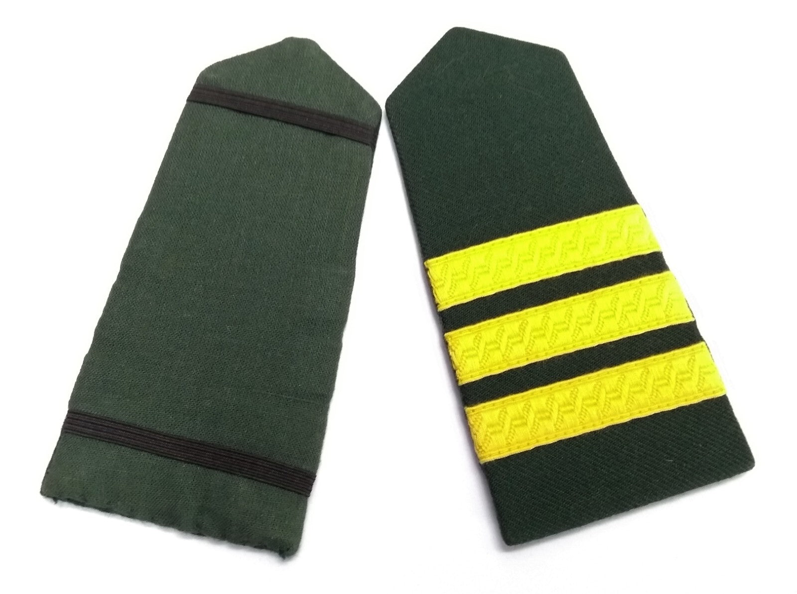 Shoulder Slides Officer Slide On Epaulettes Green With 3 Rank Bars