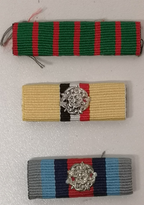 Set of 3 Medal Ribbons with Rosette for No1 No2 Dress British Army Uniform