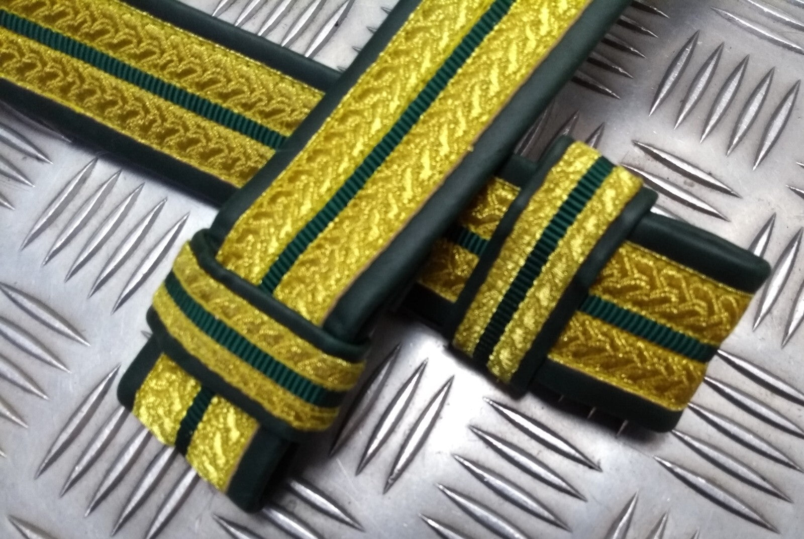 Dubai Belt Green With Gold Detailing Ceremonial Style Made in England
