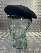 Compton Webb England Style Black Lined Wool Beret 7 New