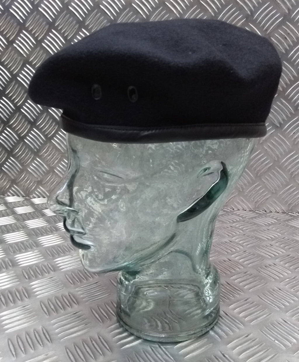 RN Beret Wool Knitted With Leather Rim Naval Royal Blue / Navy Size 56cm - NEW