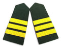 Shoulder Slides Officer Slide On Epaulettes Green With 3 Rank Bars