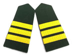 Shoulder Slides Officer Slide On Epaulettes Green With 3 Rank Bars