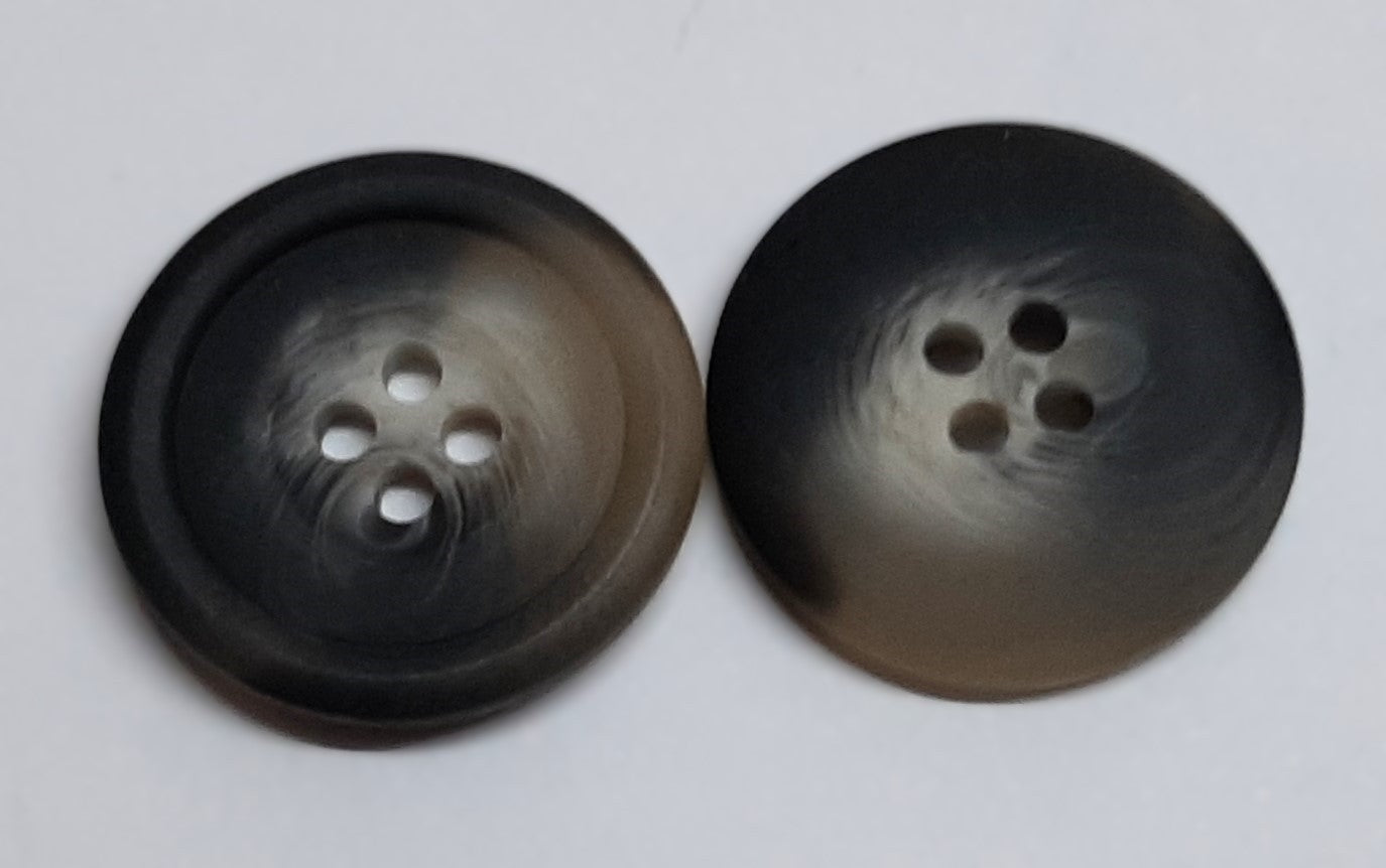 EX Army Buttons Old Stock British Made Mottled Grey 4 Hole Size 36L 22.6mm