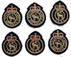 Vintage British Patches Civil Defence Queens Crown Insignia Badges X6
