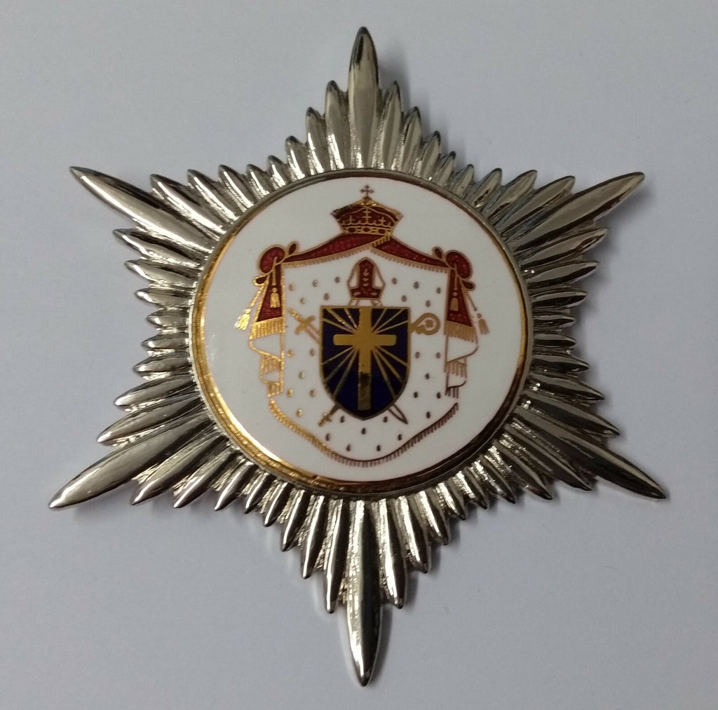 Genuine British Made Chrome Plated Star Badge With Decorative Insignia