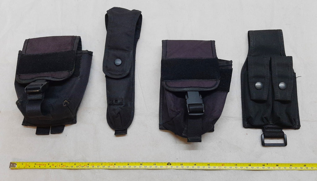 Black MOLLE Pouches Various Utility Ammo Baton Joblot of 4 Assorted Brands