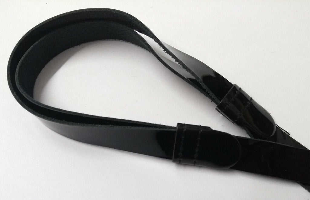 Genuine Patent Leather SD Dress Hi Sheen Dress Hat Chin Strap-