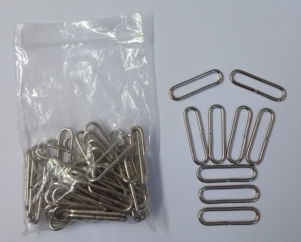 Belt Loops 1" Chrome Coloured Metal Loop Over Stay For Straps & Belting UK Made