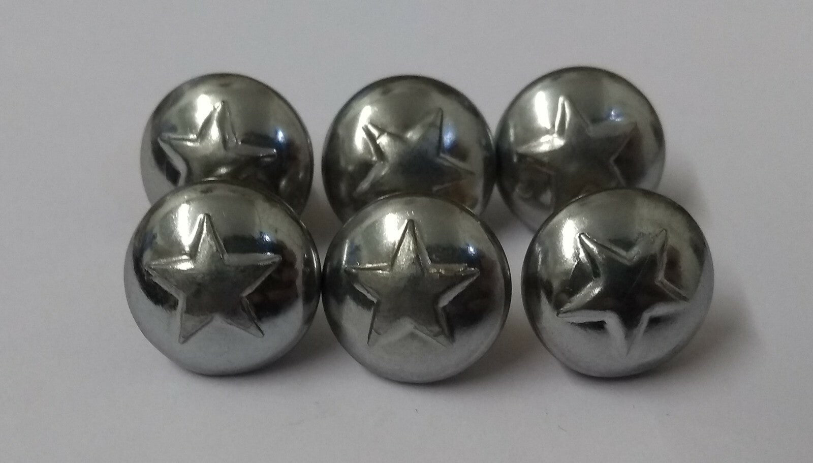 5 Point Star Small 12.5mm Dress Hat Buttons Looped Back With Raised Insignia X6