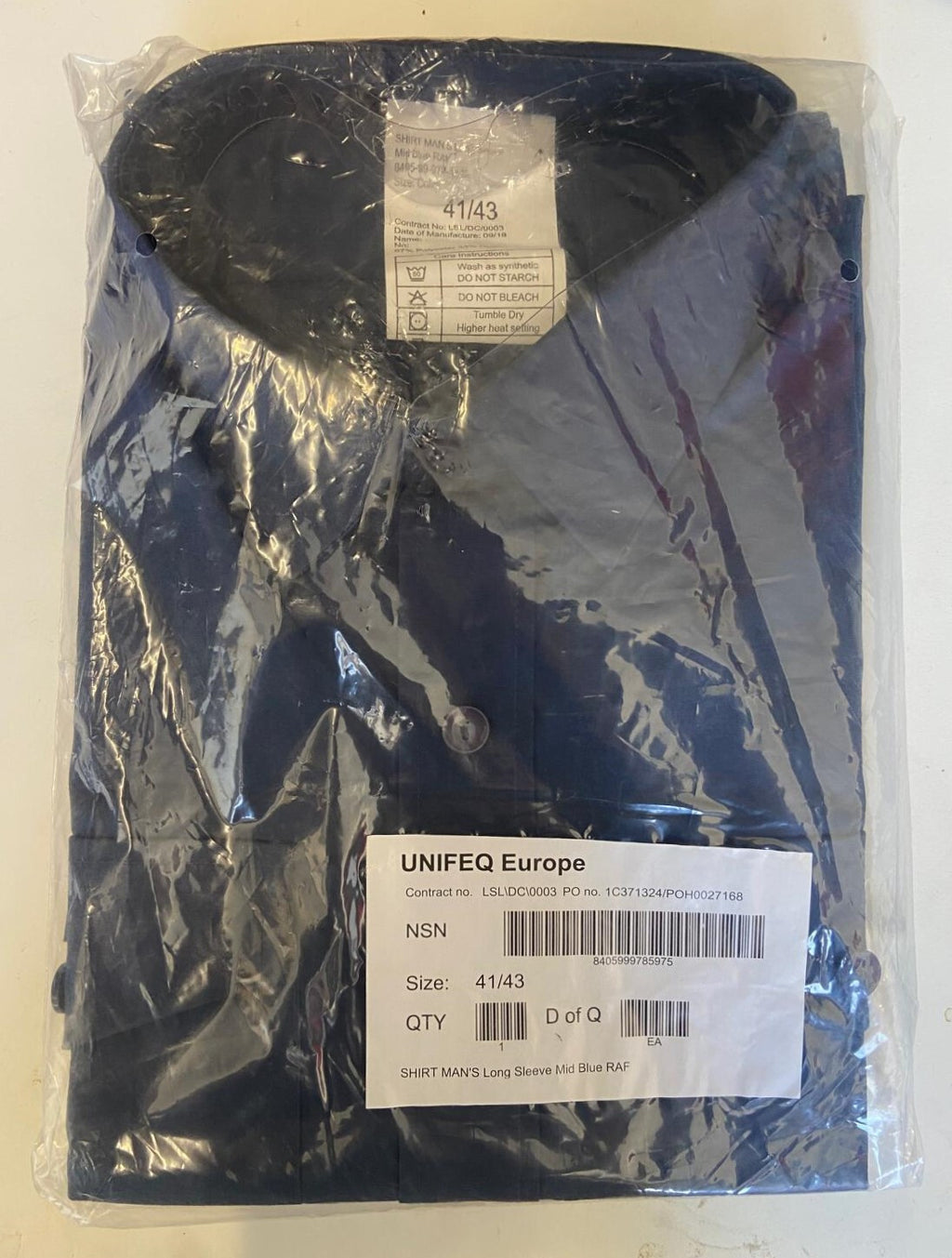 Working Shirt Mid Blue Long Sleeve RAF Royal Air Force Blue / Grey NEW