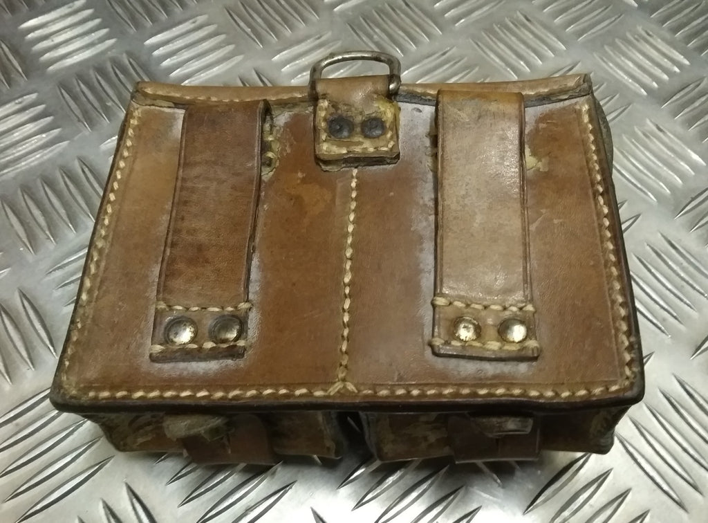 Genuine Vintage Issued Double Leather Utility / Ammo Small Pouch Used