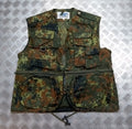 Fishing Hunters Photographers Multi Pocket Vest Flecktarn Camo - NEW