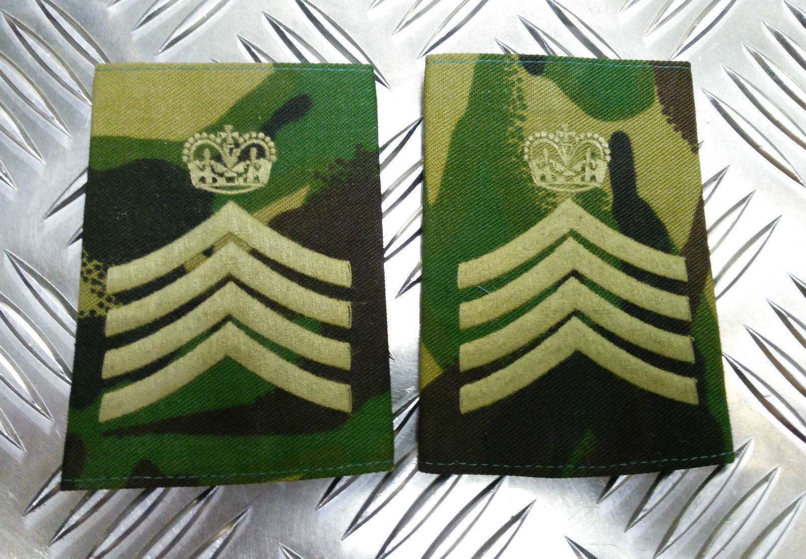 Genuine British Army Woodland Camo DRUM MAJOR Rank Slides / Epaulettes - NEW
