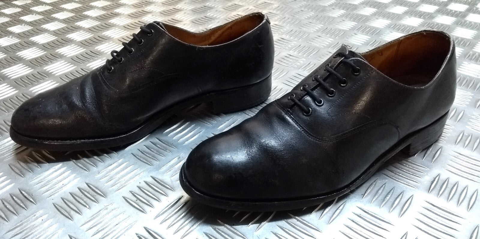 Naval Oxford Shoe British Navy Officers Dress Uniform Without Toe Cap UK 8.5