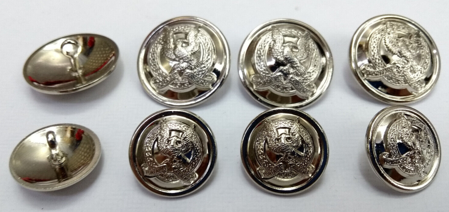 Irish Air Corps Buttons Shank Ring Back Type, set of 8 - NEW