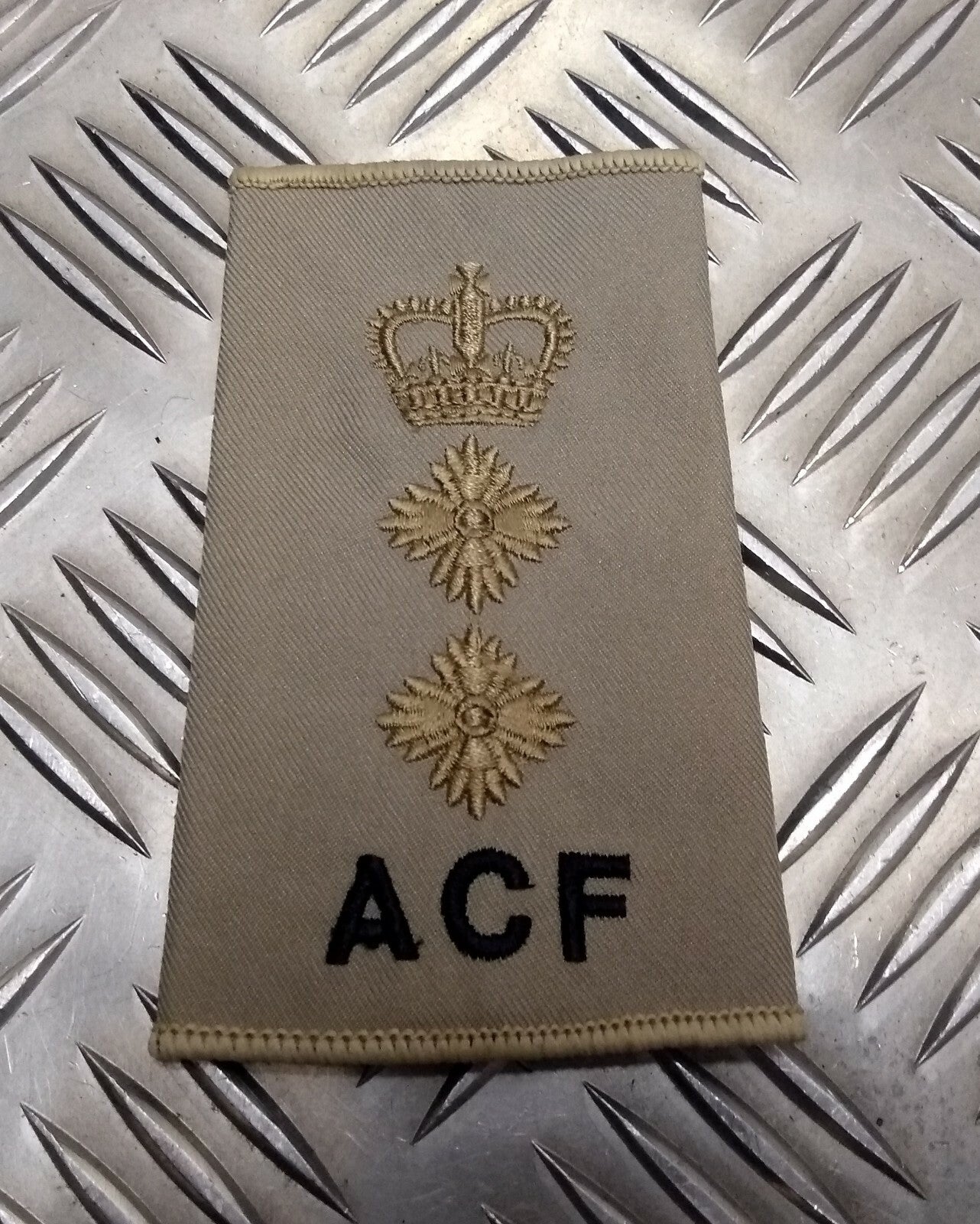 Genuine British Army Sand Desert ACF Colonel Rank Slide / Shoulder Epaulette NEW