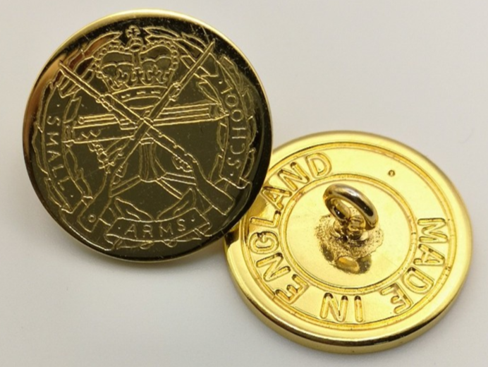 Small Arms School Corps SASC Flat Engraved Blazer Buttons 30L x2