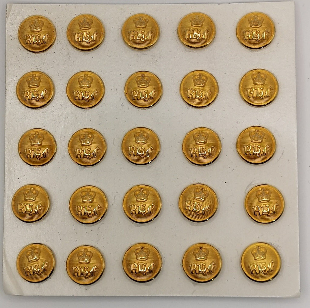 Royal Highland Fusiliers RHF Queen's Crown Insignia Blazer Buttons 22L x25