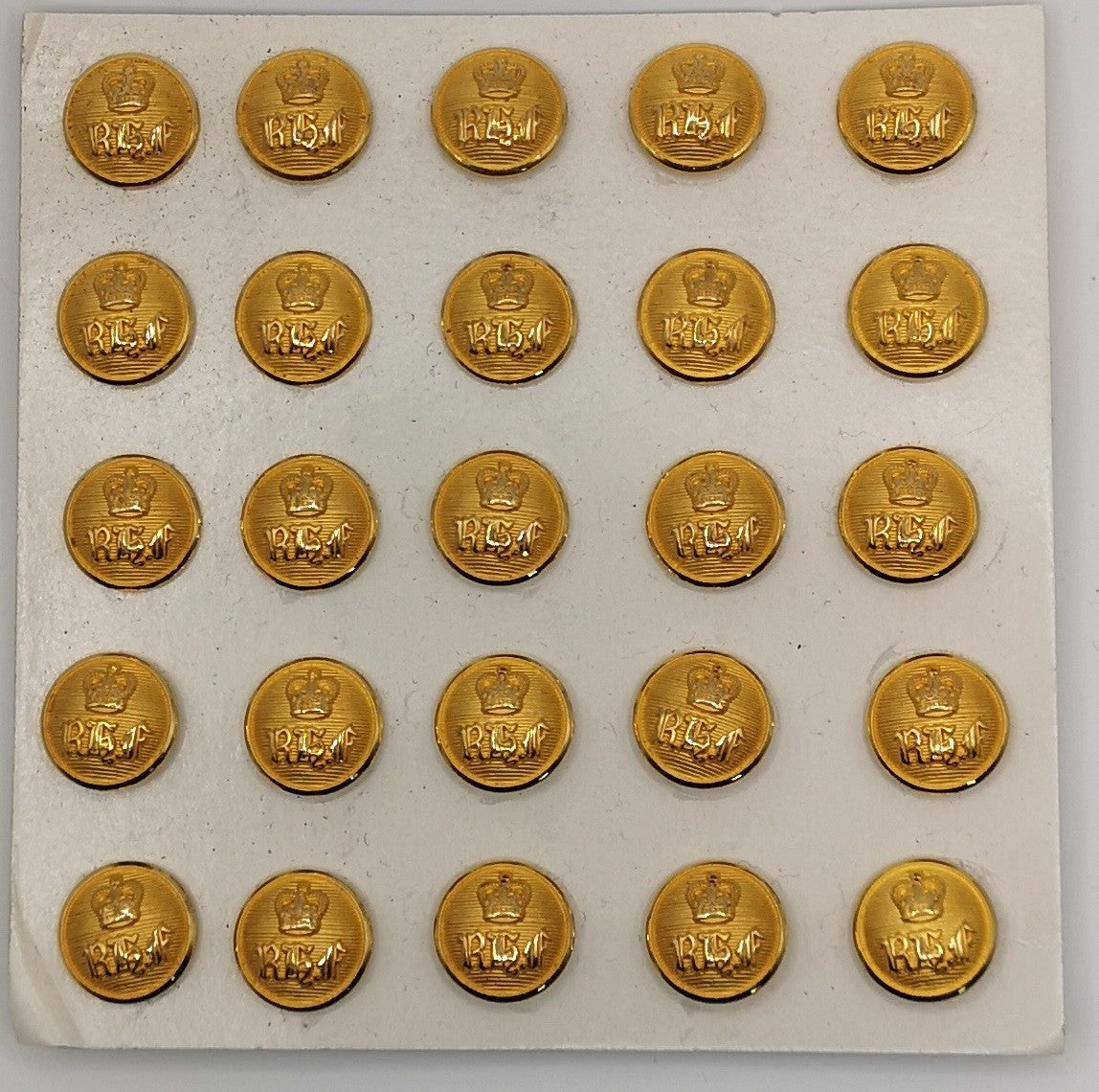 Royal Highland Fusiliers RHF Queen's Crown Insignia Blazer Buttons 22L x25