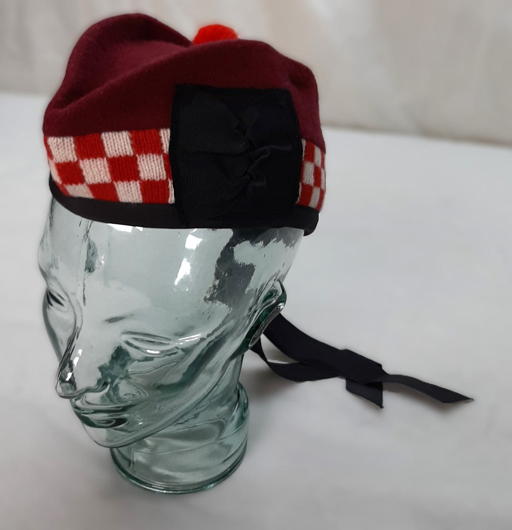 Glengarry Maroon British Army Pattern Scottish Dress Headwear Made in Scotland