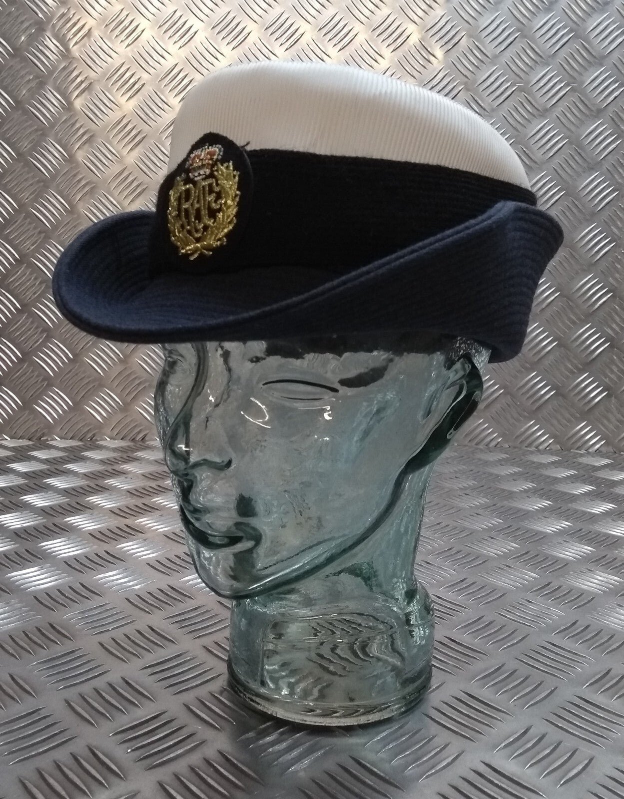 Tricorn Hat RAF Royal Air Force Blue Grey Colour Womans with White Top and Badge Size 56cm