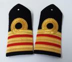 RN Shoulder Boards Genuine Royal Navy Commander Rank White Leather Backed