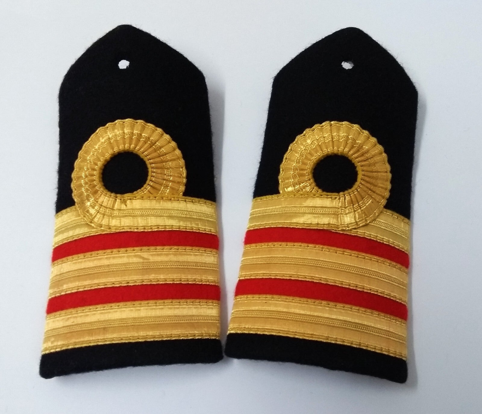 RN Shoulder Boards Genuine Royal Navy Commander Rank White Leather Backed
