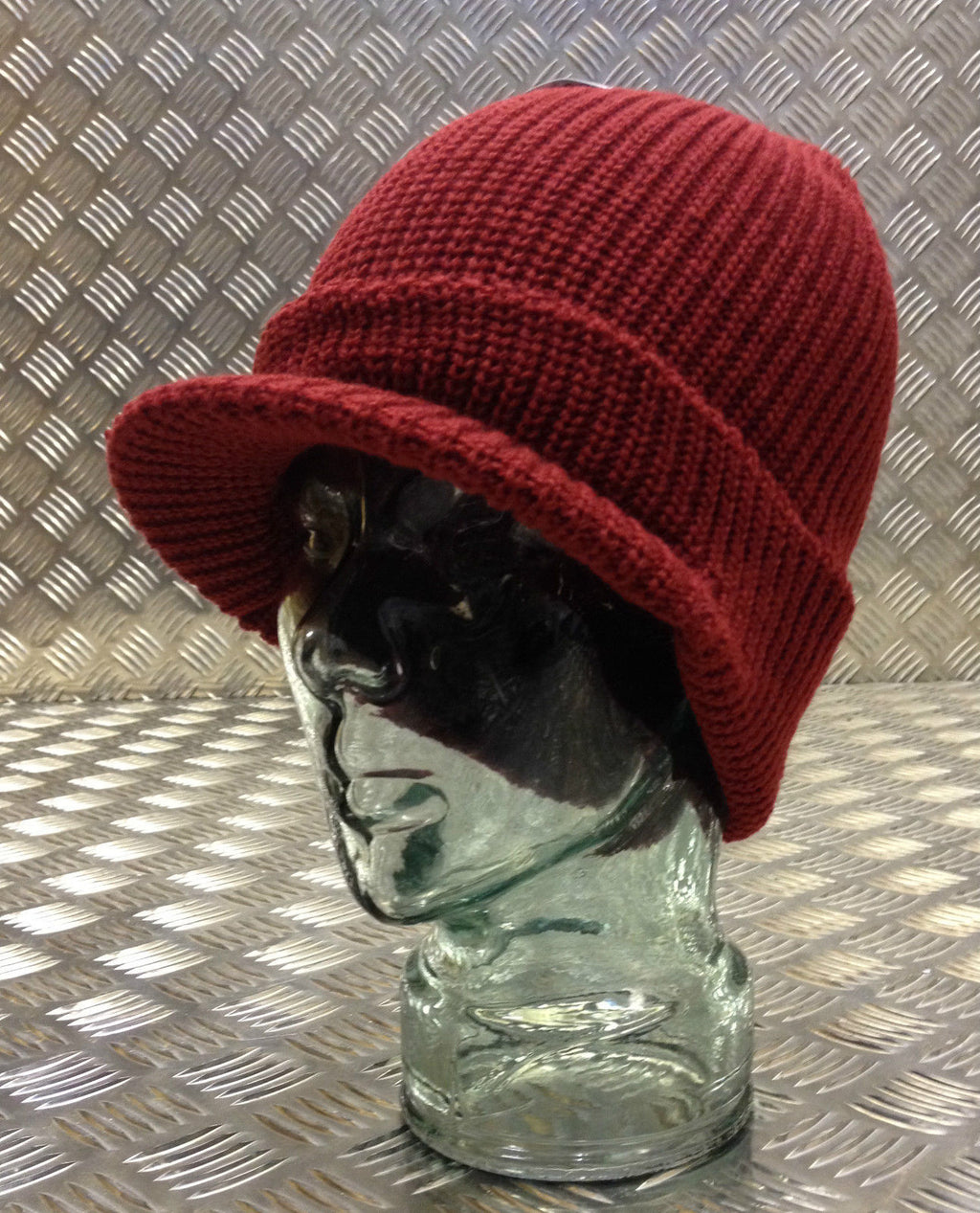 Dark Red / Maroon Peak / Peaked Beanie Hat / Radar Cap - One size - BRAND NEW