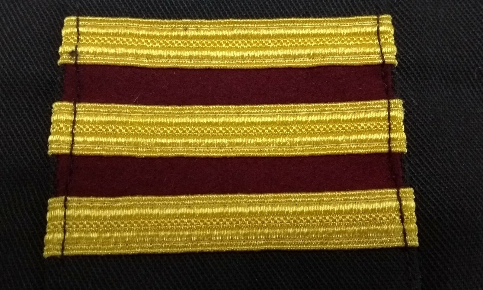 Genuine Vintage Navy Rank Shoulder Tabs Press Stud Gold Lace & Burgundy Flashes
