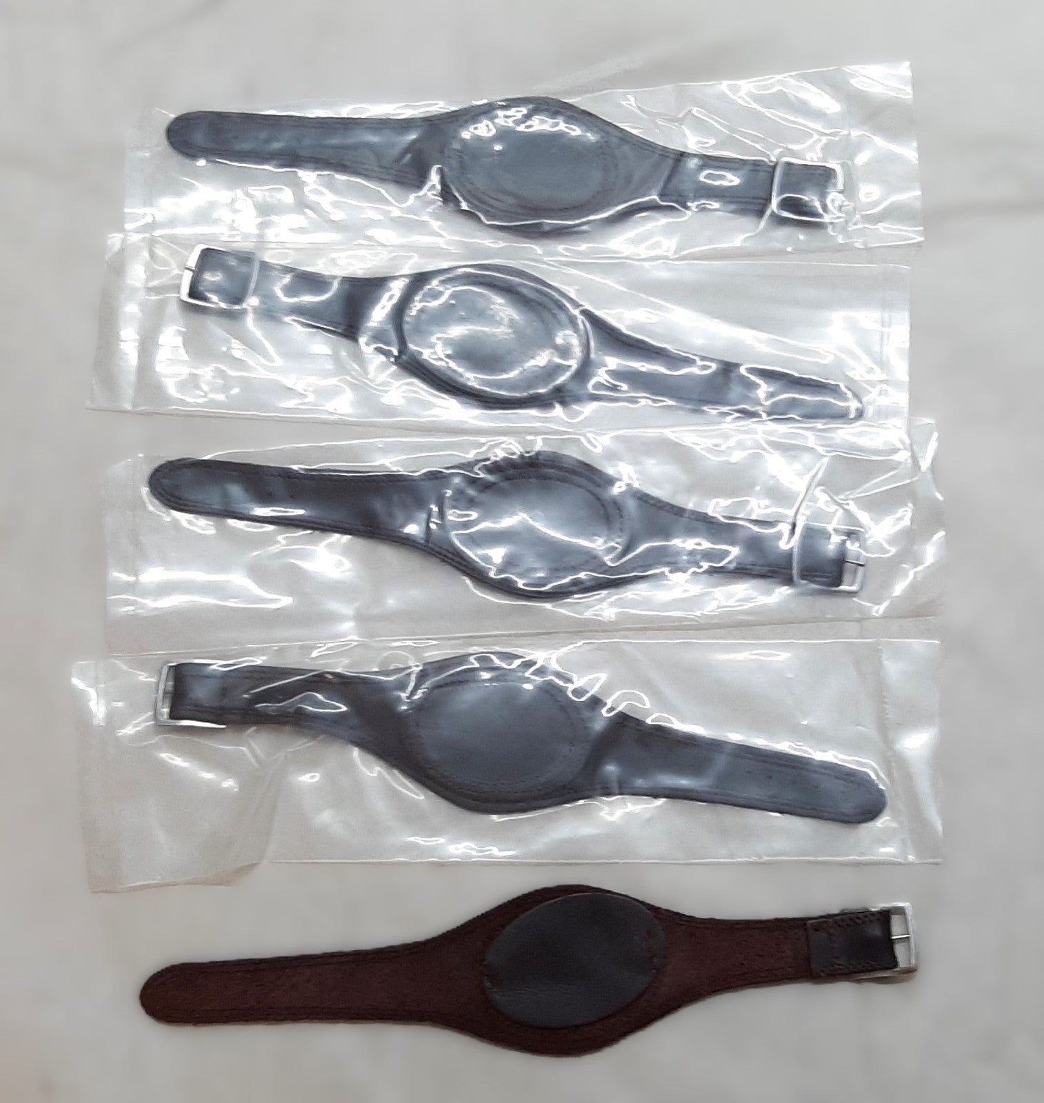 Brown Wrist Straps for Rank Badges Brown Leather x5 Job Lot- NEW