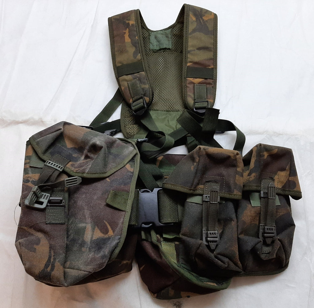 Airborne Army Webbing British DPM Camo Assault Belt Yoke & Assorted Pouches (4)