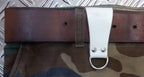 Genuine Germany Army White Leather Belt Slide / belt Clip Key Fob - NEW