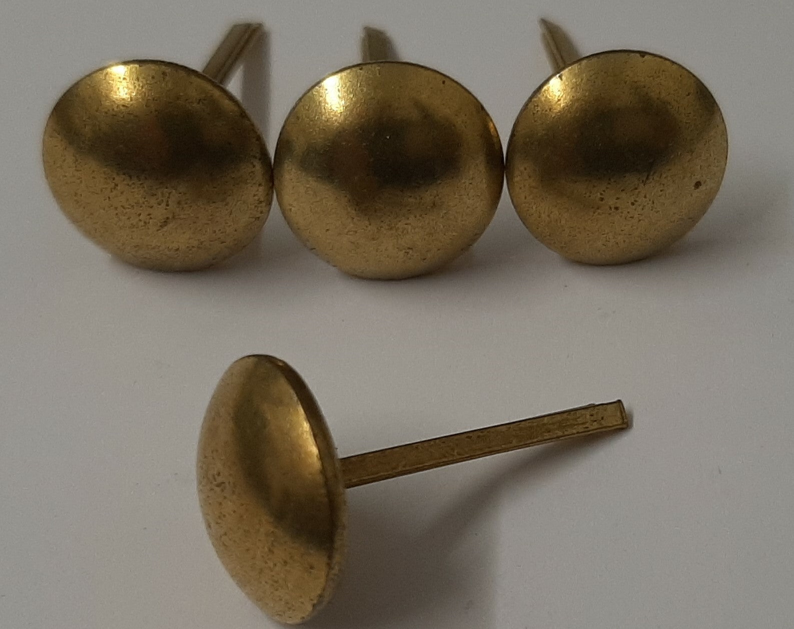 Vintage Buttons Half Dome Split Pin Brass Coloured 1/2" Two Prong X6 ASBT302