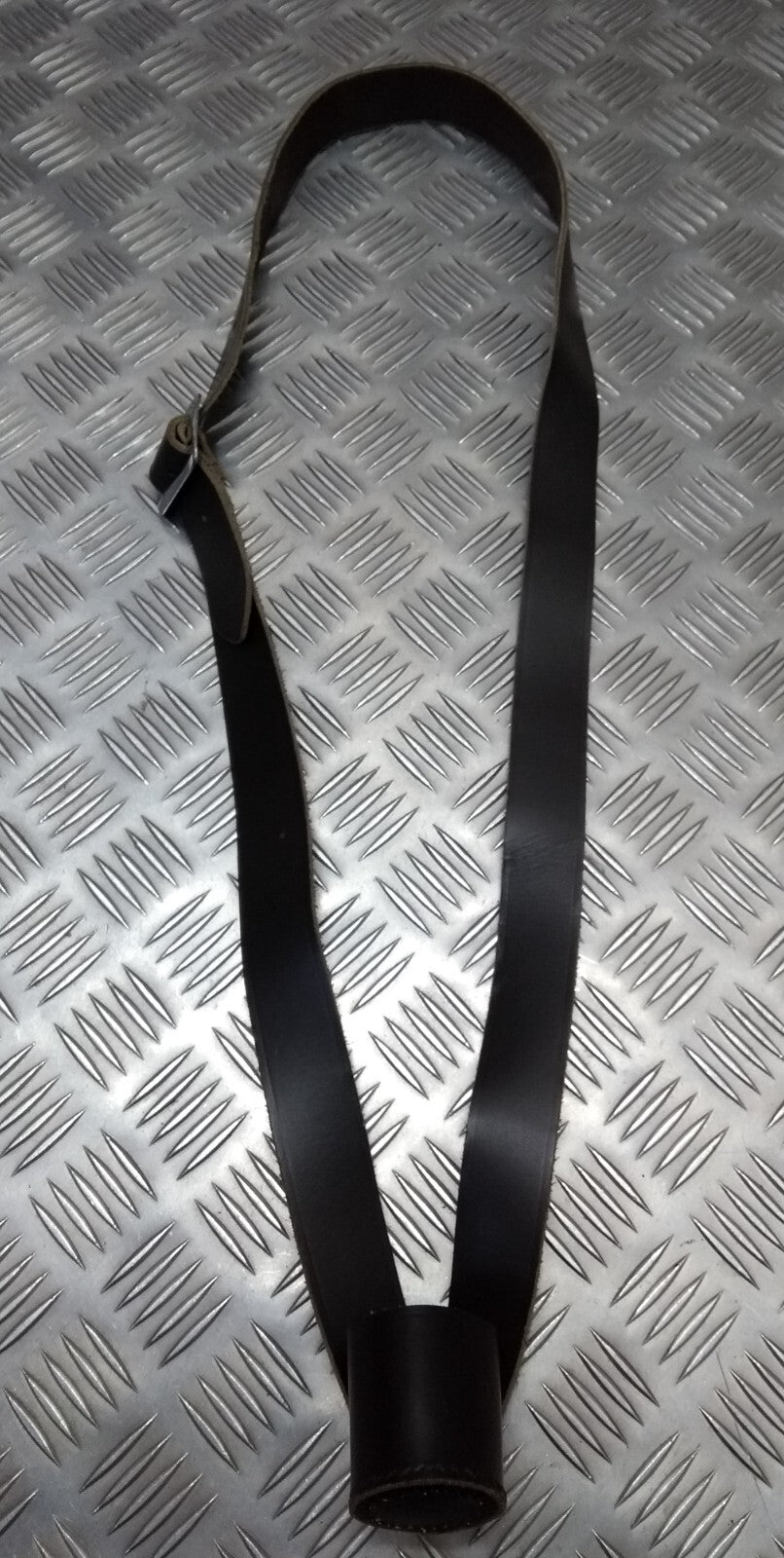 Leather Flag Pole Carrier Shoulder Holder 1 1/2" & Chrome Buckle Shallow Bucket