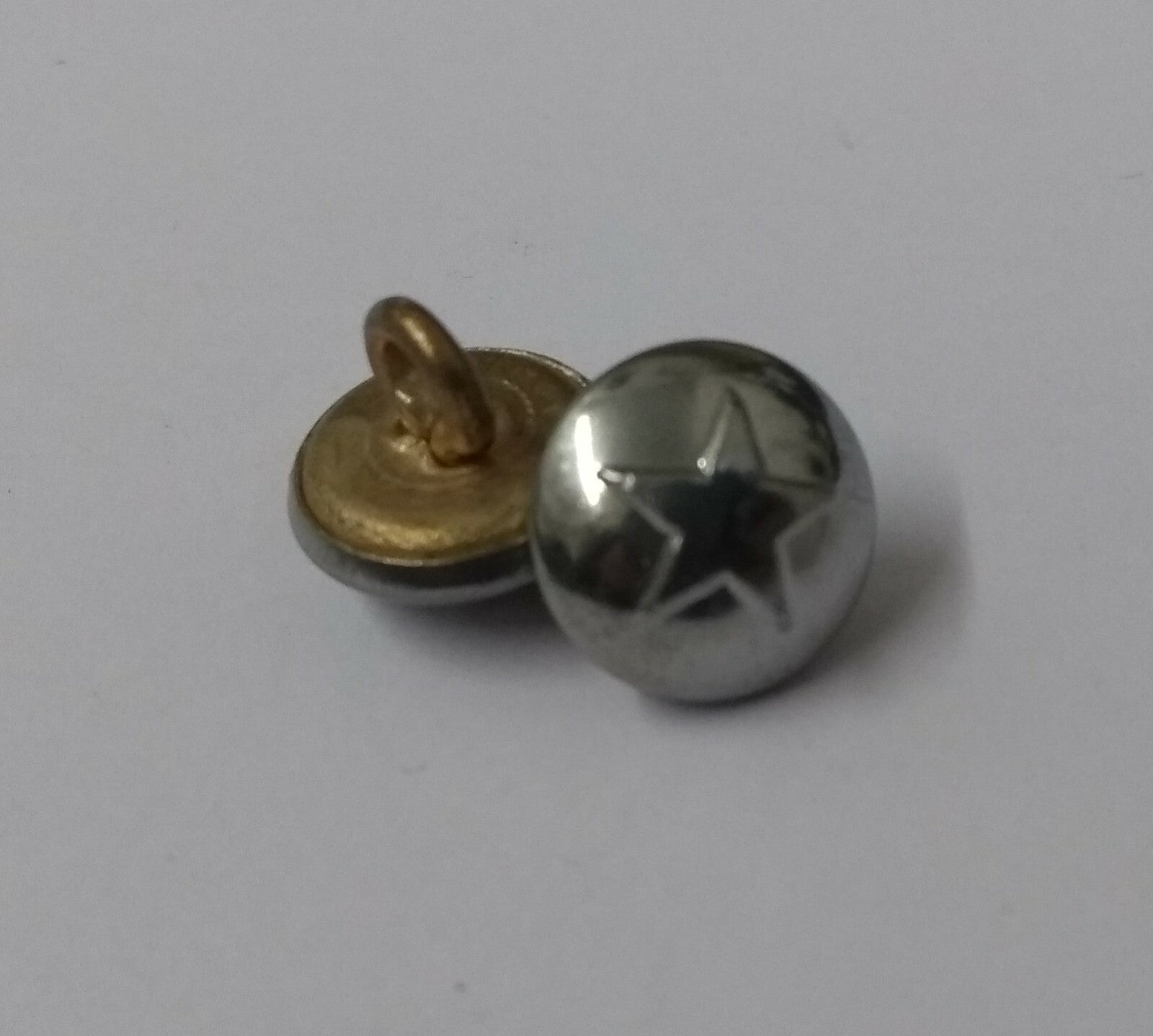 5 Point Star Small 11.6mm Dress Hat Buttons Looped Back With Raised Insignia X6