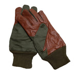 Aircrew Gloves RAF Royal Air Force & British Army 1980s Pattern Leather Palm Cotton Lined NOS