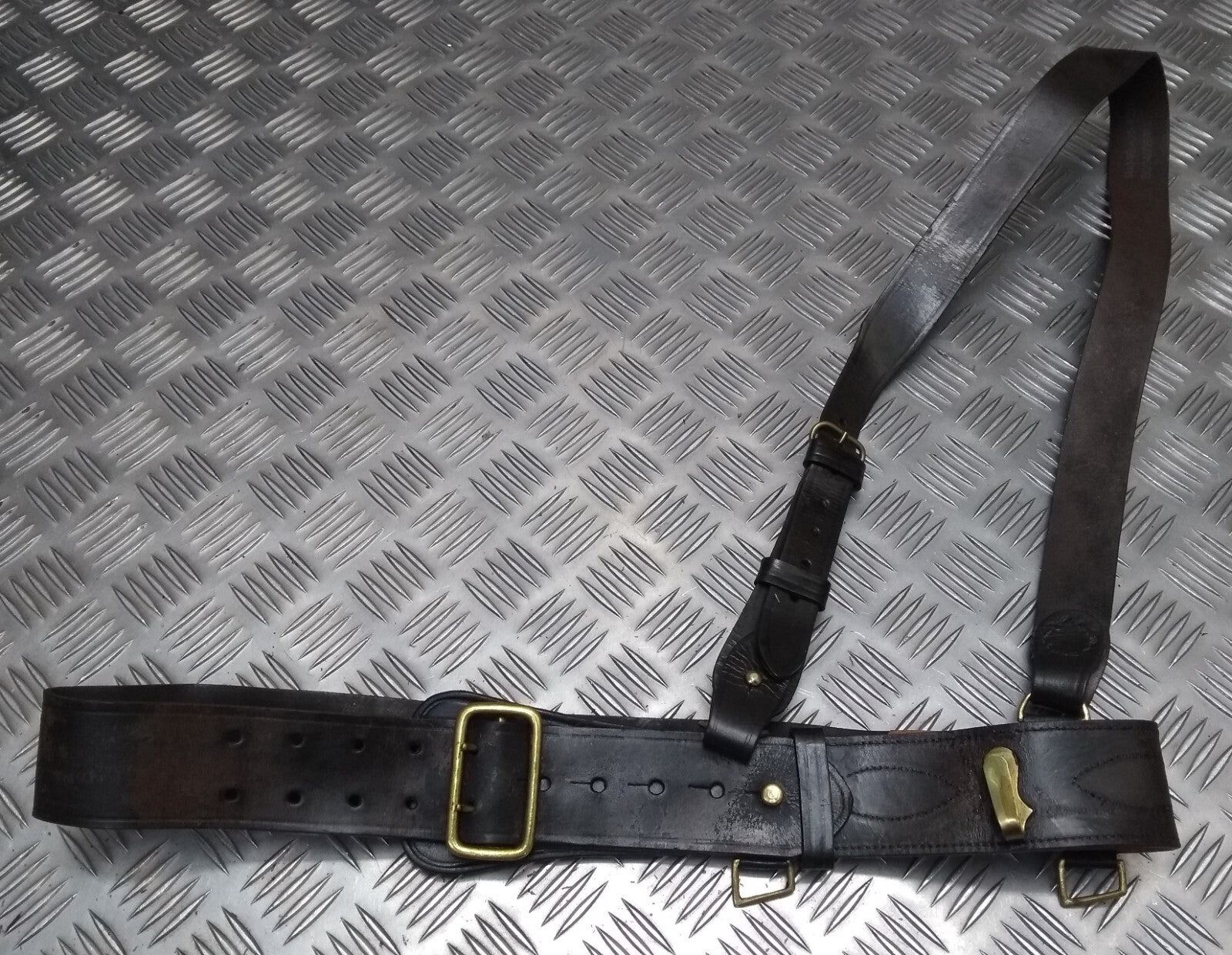 Sam Browne Brown Leather Belt & Shoulder Strap British Issue Dress