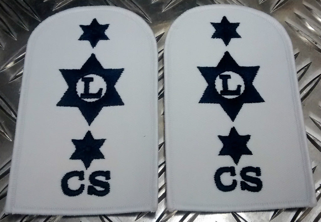 Genuine Pair of Royal Navy RN Logistics Catering Service LR Patches/Badges-NEW