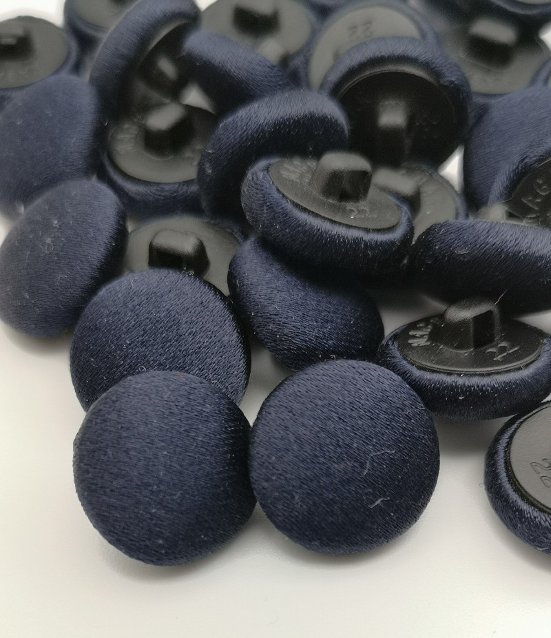Navy Blue Silky Fabric Covered Buttons 22L x12