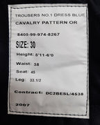 No1 Para Trousers British Army O/R Blues Cavalry Pattern 1" Maroon Stripes 38"